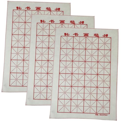 HOMSFOU 3 Stück Teiliges Chinesisches Kalligraphie filzset Dicke Schreibunterlage mit Tintenaufnahme Rutschfeste Filzmatten für Schüler Tischschutz bei Kalligraphie und Chinesischer von HOMSFOU