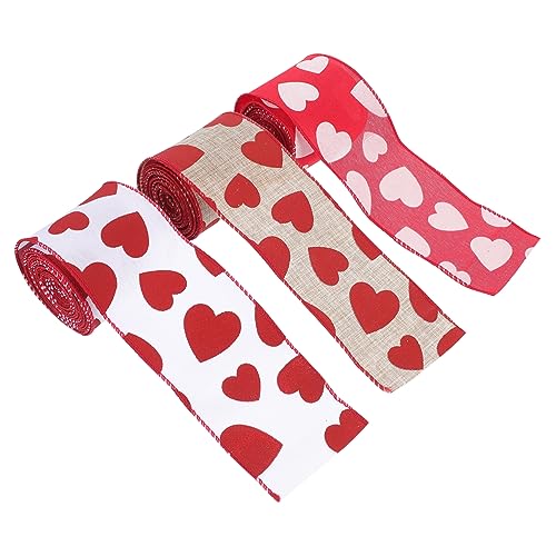 HOMSFOU 3 Stück Teiliges DIY Schleifenband Set mit Herzmuster Romantisches Geschenkband für Hochzeit Valentinstag und Party Buntes Dekoband für Kreative Geschenkverpackung HOMSFOU 3 Stück Teiliges DIY Schleifenband Set mit Herzmuster Romantisches Geschenkband für Hochzeit Valentinstag und Party Buntes Dekoband für Kreative Geschenkverpackung von HOMSFOU