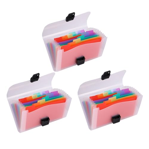 HOMSFOU 3 Stück Teiliges Fächermappen mit Erweiterbare Dokumentenorganisation für Büro und Schule Stabil und Reisefreundlich für Quittungen und Wichtige Unterlagen von HOMSFOU