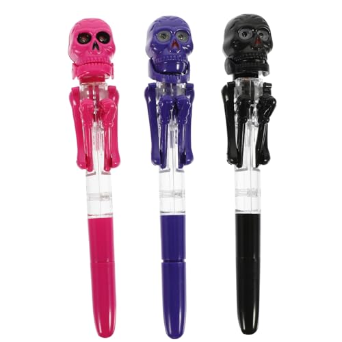 HOMSFOU 3 Stück Teiliges Halloween Kugelschreiber Leuchtende Schreibstifte für Kreative Schreibwaren für Partys Zufällige Designs für Schule und Dekoration Zufällige Farbe Zufällige Farbe von HOMSFOU