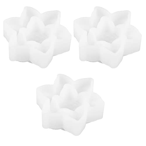 HOMSFOU 3 Stück Teiliges Silikon Lotusblumenform Diy Gießform für Handwerksprojekte für Kreative Bastelarbeiten und Kinderhandwerk von HOMSFOU