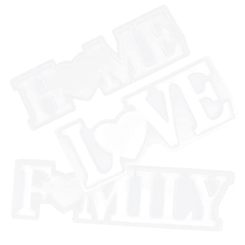 HOMSFOU 3 Stück Teiliges Silikonform für Diy Epoxidharz Buchstaben Home Love Family Flexible Gießformen für Persönliche Dekoration Einfach zu Reinigen und Wiederverwendbar von HOMSFOU
