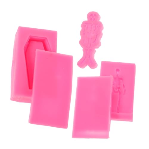 HOMSFOU 3 Stück Teiliges Skelett-formen für Epoxidharz Gießen Kreative Halloween Coffin Schmuckanhänger DIY Polymer Clay Schlüsselanhänger Wiederverwendbare Gussformen für Resin Projekte von HOMSFOU