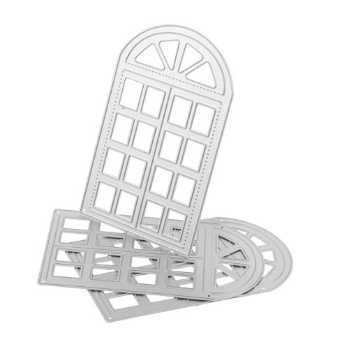 HOMSFOU 3 Stück Teiliges Stanzform aus Kohlenstoffstahl Fensterrahmen Motive Vielseitig für Scrapbooking und Kartenherstellung Kompatibel mit Meisten Stanzmaschinen für DIY Bastelprojekte von HOMSFOU