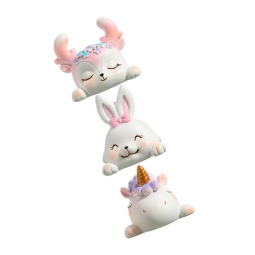 HOMSFOU 3 Stück Teiliges Tischkartenhalter aus Cartoon Harz Niedliche Einhorn Hasen und Elch Designs für Hochzeiten Geburtstagsfeiern und Anlässe Stabil und Dekorativ für Bessere von HOMSFOU