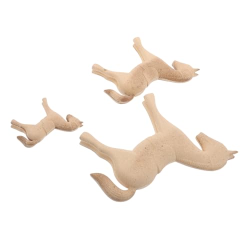 HOMSFOU 3 Stück Teiliges Vintage Unfertige Holzfiguren DIY Malen Tierdekoration Skulptur für Wohn Büro Tischornament Holzkunst HOMSFOU 3 Stück Teiliges Vintage Unfertige Holzfiguren DIY Malen Tierdekoration Skulptur für Wohn Büro Tischornament Holzkunst von HOMSFOU