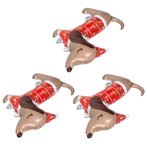 HOMSFOU 3 Stück Teiliges Weihnachtsballons aus Aluminiumfolie mit Süßem Hund-motiv Langlebige Wiederverwendbare Tierparty-dekoration für Weihnachtsfeiern Kindergeburtstage und HOMSFOU 3 Stück Teiliges Weihnachtsballons aus Aluminiumfolie mit Süßem Hund-motiv Langlebige Wiederverwendbare Tierparty-dekoration für Weihnachtsfeiern Kindergeburtstage und von HOMSFOU
