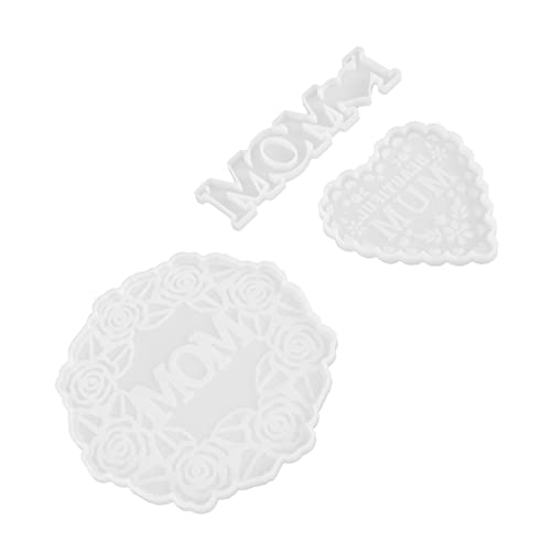 HOMSFOU 3 Stück Untersetzerform Mutter Schimmel für Herstellung Handwerk Tasse Pad DIY Form Gussform DIY-Untersetzer-Gießform DIY Bastelform Formenbau Kieselgel Transparent von HOMSFOU