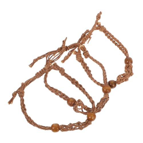 HOMSFOU 3 Stück Verstellbarer Geflochtener Kristallhalter für Armbänder Handgewebtes Netz Armband mit Naturholzperle für Schmuckherstellung und Charms HOMSFOU 3 Stück Verstellbarer Geflochtener Kristallhalter für Armbänder Handgewebtes Netz Armband mit Naturholzperle für Schmuckherstellung und Charms von HOMSFOU