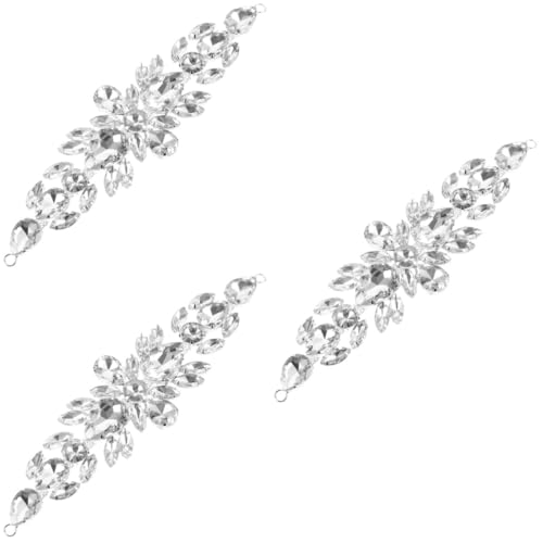 HOMSFOU 3 Stück Wassertropfen Strass Applikation Für Hochzeiten Kleider Brautkleider Weiße Strasssteine Material Zur Herstellung Von Kleidung Dekorative Mantel Patches Schuh von HOMSFOU