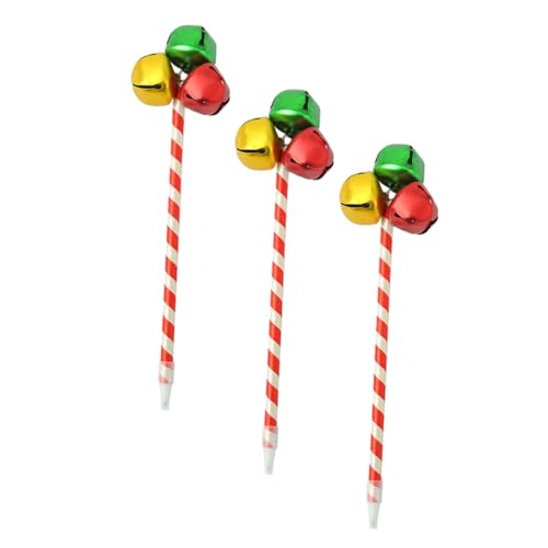 HOMSFOU 3 Stück Weihnachtsstifte mit Glocken Rote und Grüne Kugelschreiber für Festliche Anlässe Kreative Weihnachtsdekoration und Partygeschenke von HOMSFOU