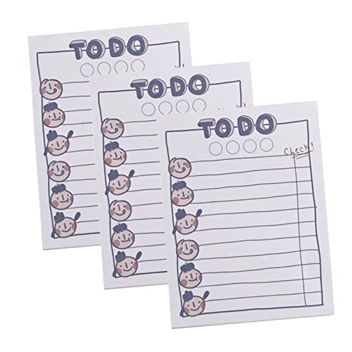 HOMSFOU 3 Stücke Teiliges Tragbares Notizbuch Niedliche Planer und Memo Pads für Schule und Büro für Aufgabenplanung und Tägliche Notizen Cartoon Muster von HOMSFOU
