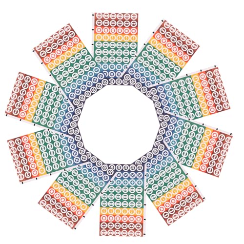 HOMSFOU 30 Blatt Punktaufkleber Farben süße Klassifizierungsaufkleber Farbige Etiketten Aufkleber klebrig Aufkleber für bunt klebeetiketten selber machen Briefpapier Aufkleber von HOMSFOU