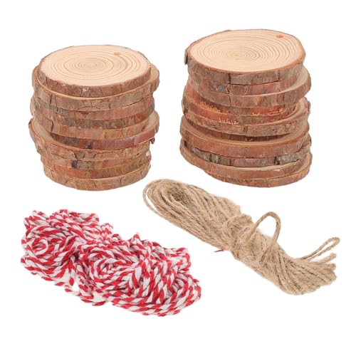 HOMSFOU 30 Stk. Teiliges Unvollendete Kiefernholzscheiben mit Jute Baumwollfaden Glatte Holzscheiben für DIY Bastelarbeiten Hochzeitsdeko Weihnachtsornamente und Handwerksprojekte HOMSFOU 30 Stk. Teiliges Unvollendete Kiefernholzscheiben mit Jute Baumwollfaden Glatte Holzscheiben für DIY Bastelarbeiten Hochzeitsdeko Weihnachtsornamente und Handwerksprojekte von HOMSFOU