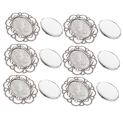 HOMSFOU 30 Stück Broschenhalter Brosche machen Lünette Form Vintage-Broschenbasis Broschenlünetten-Rohlinge Cabochons Kit zur Schmuckherstellung DIY Broschenset Schmuckset Legierung Silber HOMSFOU 30 Stück Broschenhalter Brosche machen Lünette Form Vintage-Broschenbasis Broschenlünetten-Rohlinge Cabochons Kit zur Schmuckherstellung DIY Broschenset Schmuckset Legierung Silber von HOMSFOU