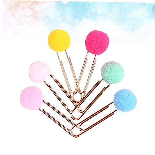 HOMSFOU 30 Stück Bunte Pompon Büroklammern Kawaii Plüsch Ball Lesezeichen Clips für Notizen Dokumente für Schule Büro Kreative Projekte von HOMSFOU