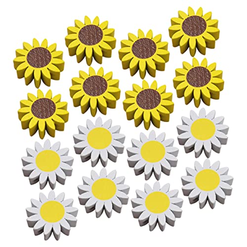 HOMSFOU 30 Stück DIY Holzperlen im Sonnenblumen Design Holzkugeln für Bastelprojekte für Schmuckherstellung und Wohnaccessoires Farbe Zufällig Zufällige Farbe von HOMSFOU