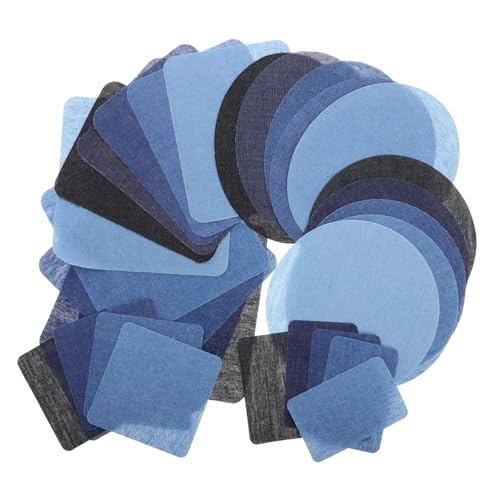 HOMSFOU 30 Stück Denim-aufkleber Flicken Für Bekleidung Gestickte Aufnäher Flicken Für Kleidung Patch Jeansstoff Flicken Nähen Reparatur Aufnäher Für Kleidung Nähen Stickerei Stichworte von HOMSFOU
