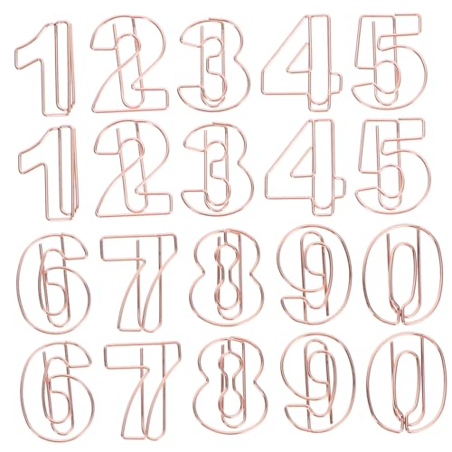 HOMSFOU 30 Stück Digitalmetallpapierclip Kleine Papierklammern dokumentieren Datei geformt farbig Büroklammern für Dokumentenpapier Überlagerungspapierklammern kleine Büroklammern Roségold von HOMSFOU