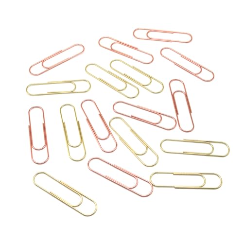HOMSFOU 30 Stück Große Metall Büroklammern Farbige Dokumentenklammern in Gold und Roségold Wiederverwendbare Papierclips für Büro Organisation und Unterlagenverwaltung von HOMSFOU