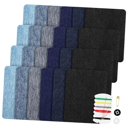 HOMSFOU 30 Stück Hemdflicken Zum Aufbügeln Stickerei Nähen Denim Flecken Kleidung Jeans Reparatur Patch Stoff Bügeleisen Auf Applikation Reine Baumwolle von HOMSFOU