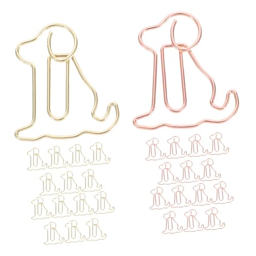 HOMSFOU 30 Stück Hundepapierclip Dekorativer Notizclip lustige Büroklammern Clips für Schulmaterial süße Bindeklammern Lesezeichen Schulklammern Clips in Welpenform Eisen von HOMSFOU