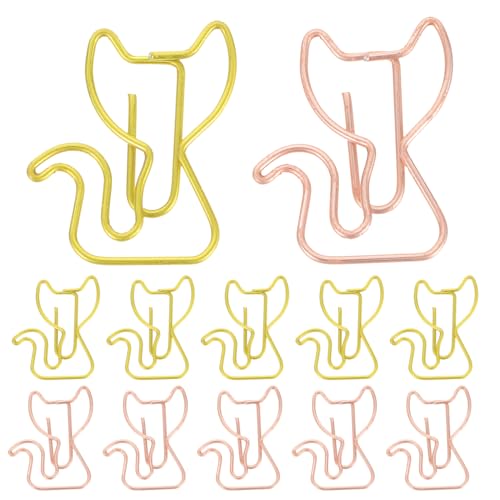 HOMSFOU 30 Stück Katze Büroklammer Büroklammern für Sammelalben neuartige Büroklammern Lesezeichen-Clips lustige Büroklammern katze geformte Papierklammern süße Papierklammern Eisen von HOMSFOU