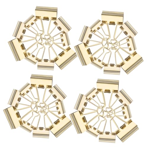 HOMSFOU 30 Stück Metall Binder Clips Verschiedenen Goldene Büroklammern für Dokumente Rechnungen und Notizen Stabil und Vielseitig Einsetzbar für Büro und Zuhause von HOMSFOU
