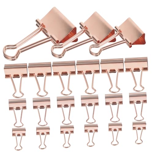 HOMSFOU 30 Stück Metall Binderclips Roségold Multifunktionale Büroklammern für Dokumente Notizen Organisation Büromaterialien von HOMSFOU