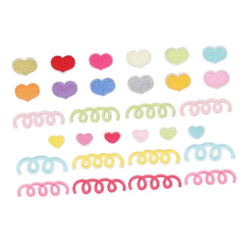 HOMSFOU 30 Stück Teiliges Bunte Aufbügler Patches für Kleidung Bestickte Applikationen zum Aufnähen und Bügeln Vielseitige Diy Stoffflecken für Jacken Taschen Schuhe und Hüte von HOMSFOU
