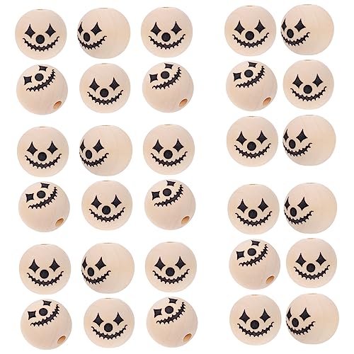 HOMSFOU 30 Stück Teiliges DIY Holzperlen mit Glatten Bunten Halloween Motiven Runde Holzperlen für Schmuckherstellung Party und Wohnkultur Kreative Bastelaccessoires für Handwerk HOMSFOU 30 Stück Teiliges DIY Holzperlen mit Glatten Bunten Halloween Motiven Runde Holzperlen für Schmuckherstellung Party und Wohnkultur Kreative Bastelaccessoires für Handwerk von HOMSFOU