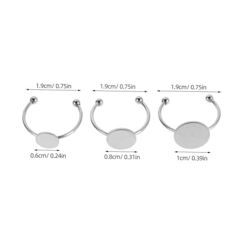 HOMSFOU 30 Stück Teiliges Edelstahl Verstellbare Ringbasis für Schmuckherstellung DIY Cabochon Anhänger Tablett für Individuelle Ringe Bastler Zubehör von HOMSFOU
