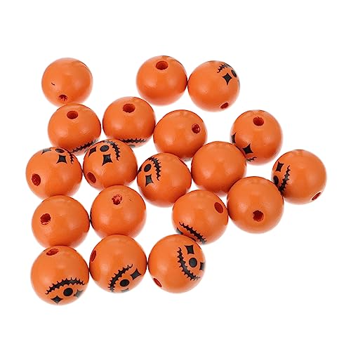 HOMSFOU 30 Stück Teiliges Halloween Holzperlen Rund Orange Lebendige Farben Auffädeln für Diy Basteln Halloween Dekoration Tischdeko Party HOMSFOU 30 Stück Teiliges Halloween Holzperlen Rund Orange Lebendige Farben Auffädeln für Diy Basteln Halloween Dekoration Tischdeko Party von HOMSFOU
