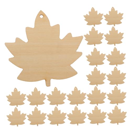 HOMSFOU 30 Stück Teiliges Naturbelassene Holz Ahornblätter Bastelzuschnitte Glatte Oberfläche Leichte DIY Holzscheiben für Herbstdeko Party Klassenzimmer Sichere Ahornblatt Ornamente von HOMSFOU