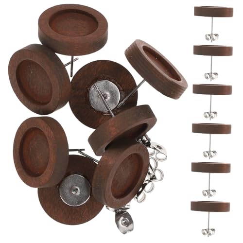 HOMSFOU 30 Stück Teiliges Ohrring basis aus Holz Runde Ohrstecker lünette in Dunkelbraun DIY Schmuckzubehör für Selbstgemachte Ohrstecker Langlebige Ohrring fassung für Individuelle HOMSFOU 30 Stück Teiliges Ohrring basis aus Holz Runde Ohrstecker lünette in Dunkelbraun DIY Schmuckzubehör für Selbstgemachte Ohrstecker Langlebige Ohrring fassung für Individuelle von HOMSFOU