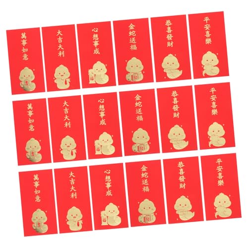 HOMSFOU 30 Stück Teiliges Traditionelle Rote Umschläge für Chinesisches Neujahr Jahr der Schlange Große Hochzeits Geldumschläge aus Karton mit Goldener Folie Festliches Design für und von HOMSFOU