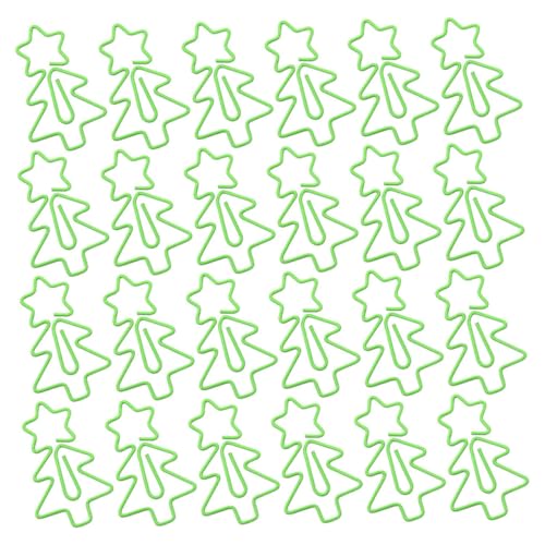 HOMSFOU 30 Stück Weihnachtsbaum-büroklammern Süße Büroklammern Papierklammern Kleine Büroklammern Schicke Büroklammern Große Büroklammern Beschichtete Büroklammern Green Metall von HOMSFOU