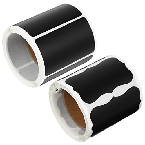 HOMSFOU 300 Stück Abziehbare Etiketten für Lebensmittel Schwarze PVC Klebematerialien für Küche und Vorratslagerung Einfach Anzubringen Entfernen für Gewürzgläser und Aufbewahrung von HOMSFOU