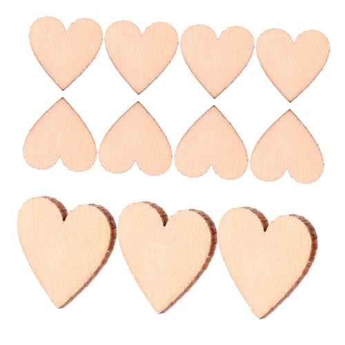 HOMSFOU 300 Stück Herzförmige Holzornamente Zum Basteln Herzförmige Holzornamente Valentinstag Kleine Holzherzen Unbehandelte Holzspäne Valentinstags Holzherzen Scheiben von HOMSFOU