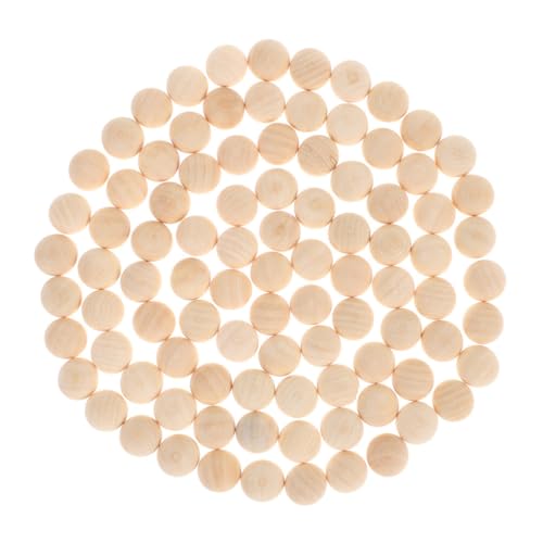HOMSFOU 300 Stück Holzperlen halb bastelt naturkugeln zum malen Perlen zum Basteln unfertige Halbkugel zum Bemalen Holzkugeln DIY-Perlen halbe Bastelperlen unfertige Holzanhänger Beige von HOMSFOU