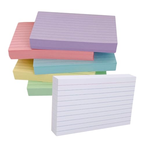 HOMSFOU 300 Stück Linierte Karteikarten Bunt Blanko Notizpapier Glatte Oberfläche Handliches Format Leichte Lernkarten für Schüler Lehrer Büro Unterwegs Praktisch zum Schreiben und Planen von HOMSFOU