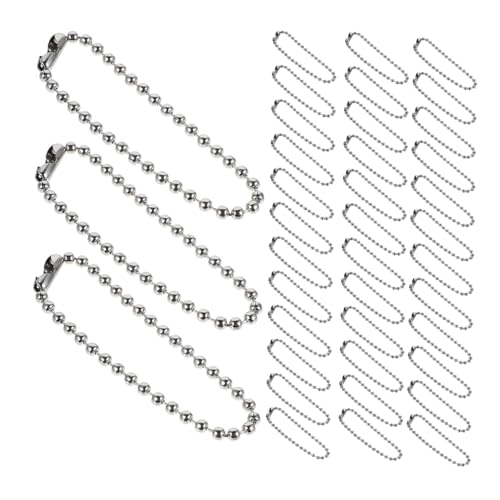 HOMSFOU 300 Stück Runde Perlenkettenanhänger hängende Anhängerkette Kugelketten zum Basteln Kette für Schlüsselanhänger machen Runde Ball Perlenkette Schmuckperlenketten Eisen Silber von HOMSFOU