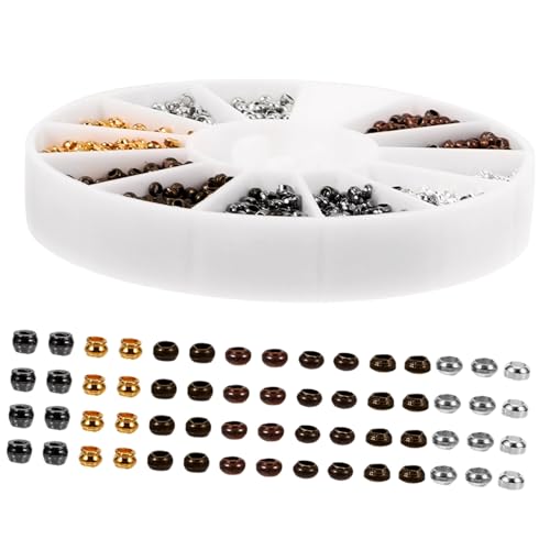 HOMSFOU 300 Stück Spacer Perlen Kupfer Schmuck Bastelperlen Farben für Armbänder und Hochwertige Langlebige Metallperlen für Basteln HOMSFOU 300 Stück Spacer Perlen Kupfer Schmuck Bastelperlen Farben für Armbänder und Hochwertige Langlebige Metallperlen für Basteln von HOMSFOU