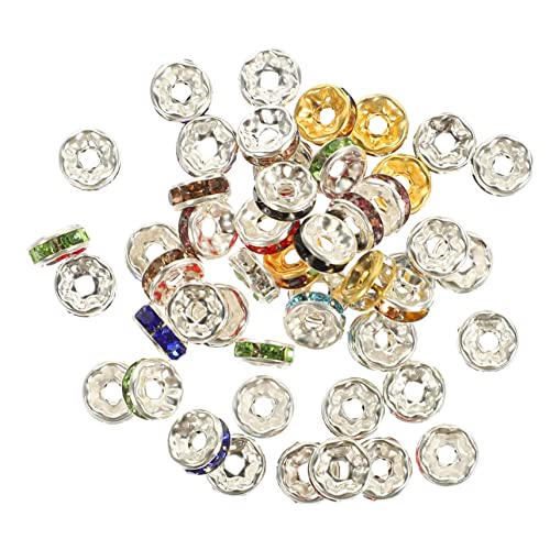 HOMSFOU 300 Stück Strass Spacer Perlen Bunte DIY Schmuckzubehör Runde Kristall Schmuckperlen zum Auffädeln Dekorative Bastelperlen für Armbänder und Halsketten von HOMSFOU