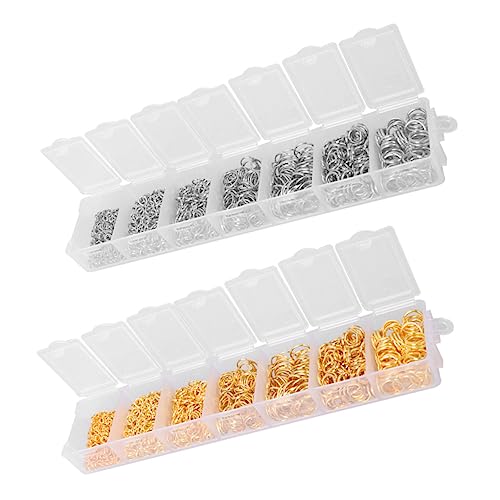 HOMSFOU 3000 Stück Biegeringe Set Robuste Offene Ringe für Schmuckherstellung Silberne und Goldene Metallringe Praktischer Aufbewahrungsbox für Diy Schmuckprojekte Reparaturen und Kreative von HOMSFOU