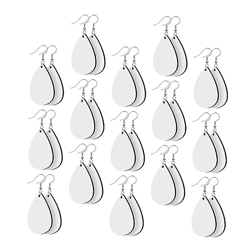 HOMSFOU 30Sätze DIY Ohrringhaken Sublimations Rohlinge für Personalisierte Ohrringe und Anhänger Handgefertigte Ohrringe Elegantes Zubehör für Bastelprojekte von HOMSFOU