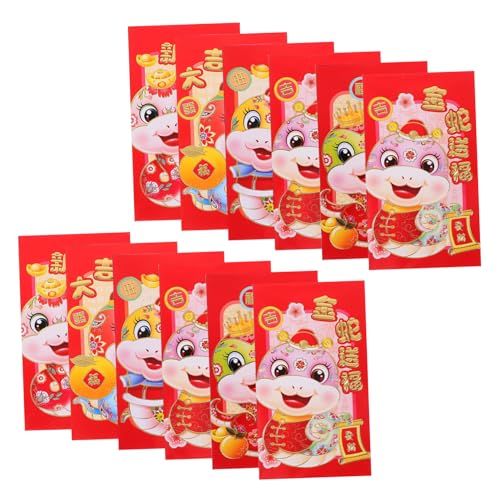 HOMSFOU 30Stücke Chinesische Rote Umschläge mit Cartoon Schlangen Neujahrsumschläge für Hochzeiten Elegante Geldumschläge für Mondneujahr und Frühlingsfest von HOMSFOU