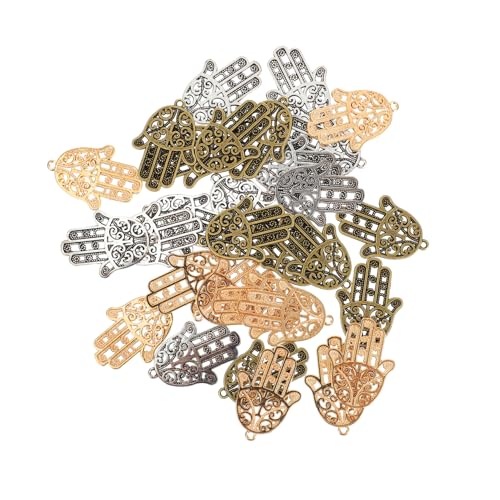 HOMSFOU 30Stücke DIY Armband Verschlüsse Retro Hand Palm Anhänger Antik Antik Kc Schmuckherstellung Halsketten Armbänder und Fußkettchen HOMSFOU 30Stücke DIY Armband Verschlüsse Retro Hand Palm Anhänger Antik Antik Kc Schmuckherstellung Halsketten Armbänder und Fußkettchen von HOMSFOU