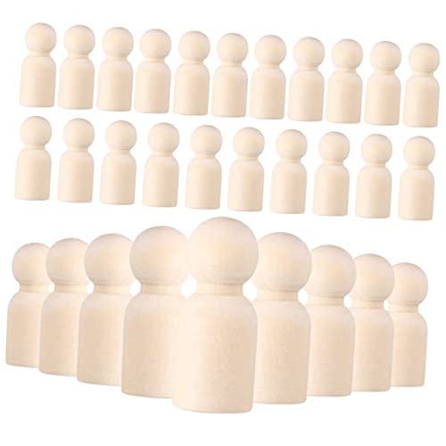 HOMSFOU 30Stücke DIY Holzpflockpuppen Unvollendete Holzpuppen Für Bastelbedarf Malspielzeuge Für Partys Dekoration Und Kunstprojekte Fördert Kreativität Und Fantasie von HOMSFOU