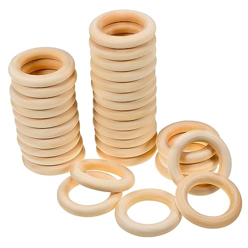 HOMSFOU 30Stücke Holzringe für Makramee Unbehandelte Holzreifen zum Basteln Ømm Vielseitig Einsetzbar für Schmuck Dekoration und DIY Projekte Leicht zu Reinigen und Kreativ von HOMSFOU